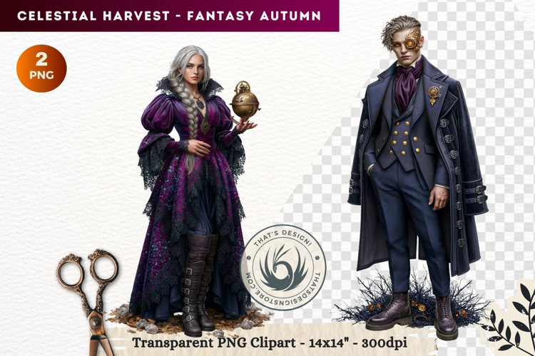 Autumn Fantasy Clipart PNG Celestial Steampunk Harvest