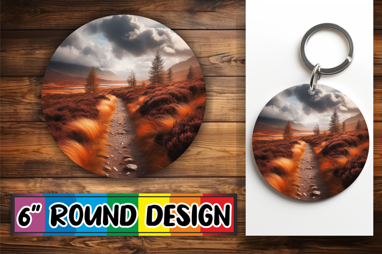 Blissful Car Coaster Round Style, Autumn