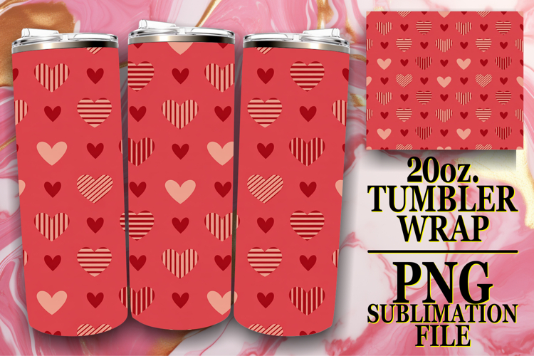 Magical Sublimation 20oz tumbler wrap, Valentines Pattern