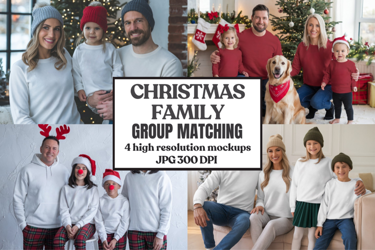 Christmas Family Group Tshirt Mockups