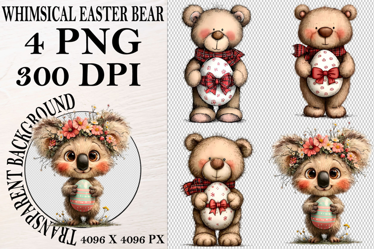 Whimsical Easter Bear Clipart Easter Bear png