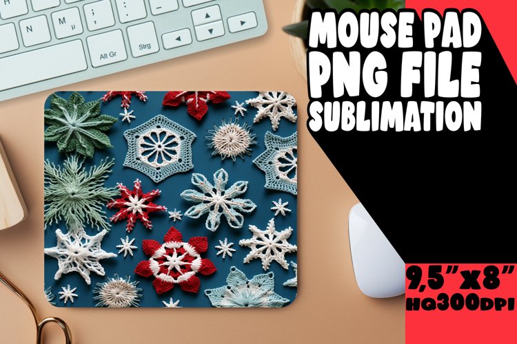 Christmas Crocheted Pattern Mouse Pads example image 1