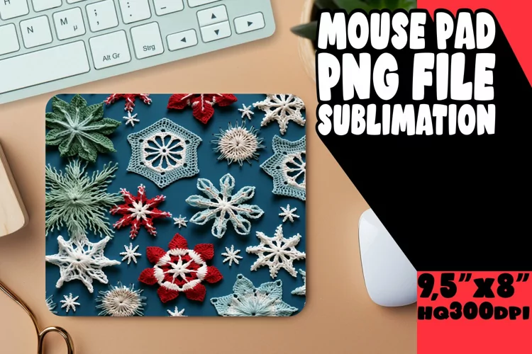 Christmas Crocheted Pattern Mouse Pads