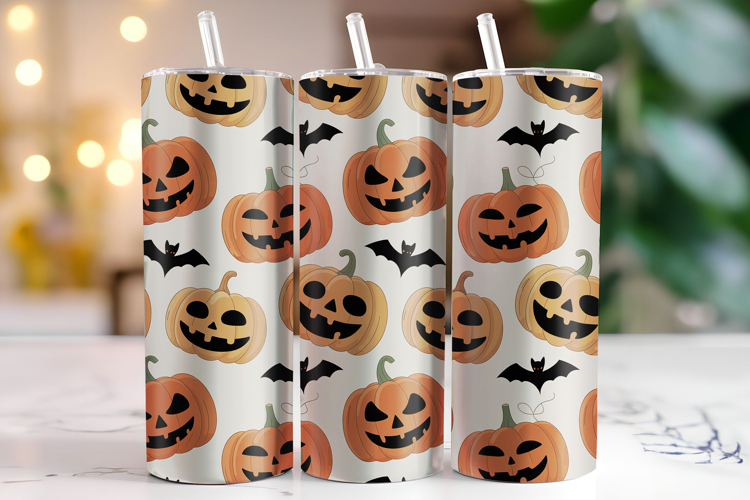 Halloween Pumpkin Tumbler Wrap | Sublimation | Tumblers