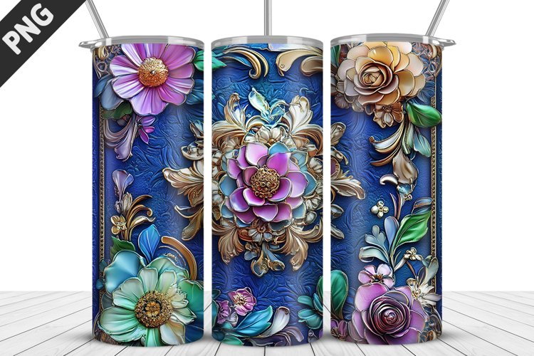 Flowers Tumbler Wrap | Sublimation Design | Tumbler PNG