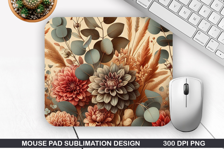 Flowers Mouse Pad Sublimation, Autumn Mouse Pad PNG Design