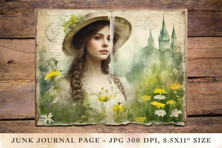 Printable Junk Journal Pages victorian woman girl 40