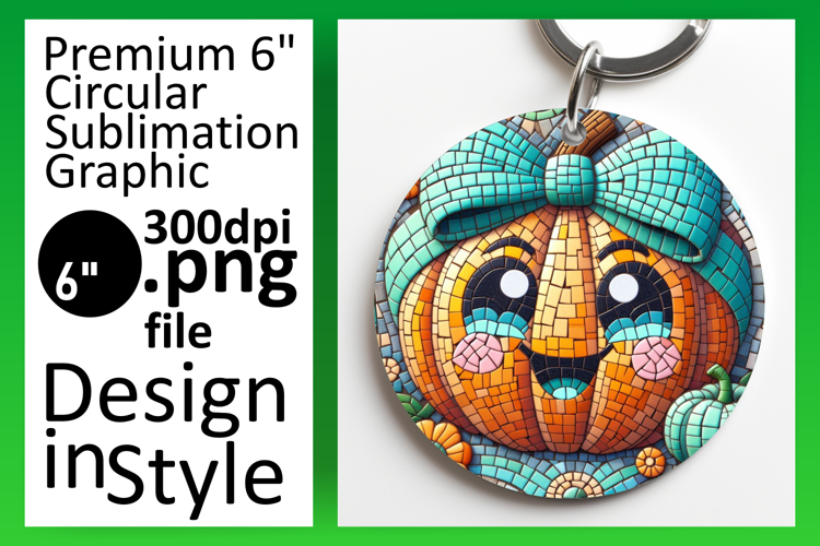 Stylish Circle Design for Keychains , Cute Pumpkin example image 1