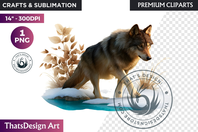 Wolf Watercolor Arctic Winter Animal Clipart Wildlife PNG