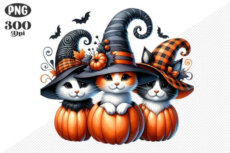 Halloween Cat And Pumpkin Sublimation - Clipart PNG Design