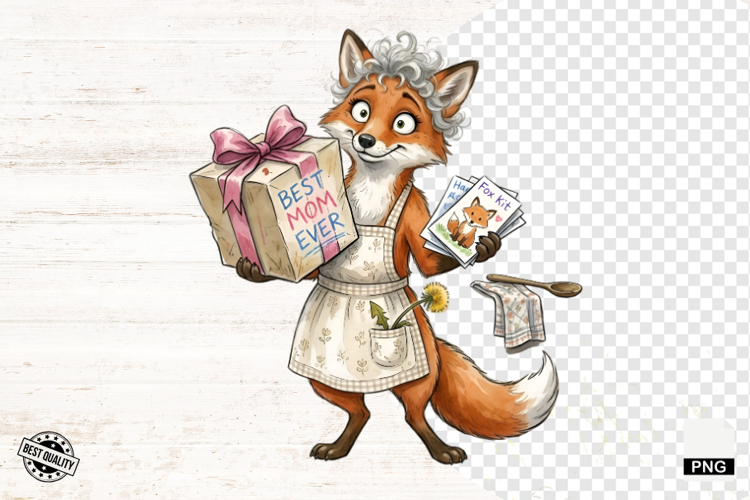 Whimsical Fox Mom PNG - Fox Clipart