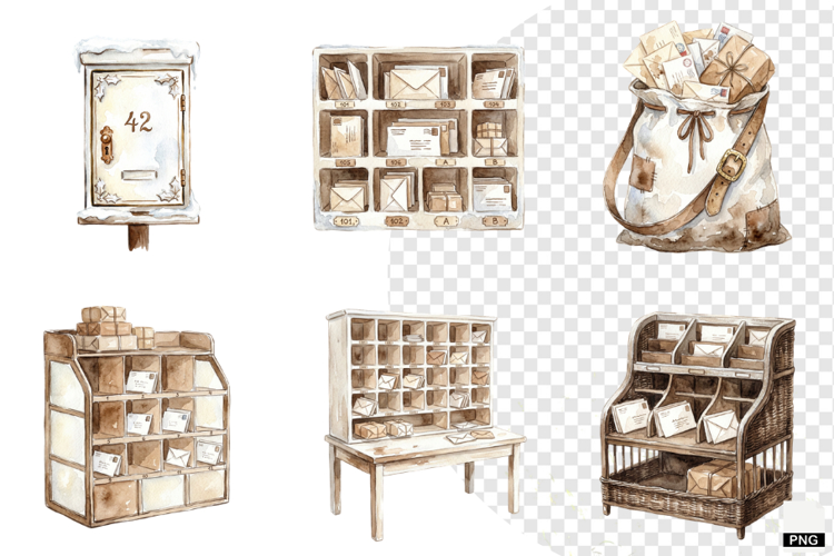 Winter Morning Mailbox Clipart