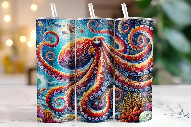 Octopus Tumbler Wrap | Sublimation | Tumblers