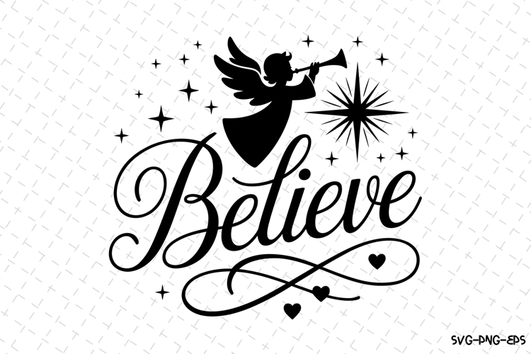 Believe Svg | Christmas Svg | Svg Cut Files example image 1