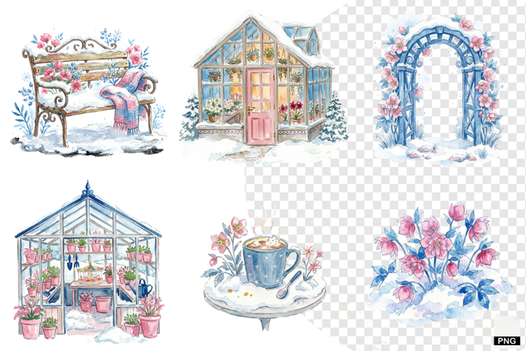 Frosted Garden Clipart
