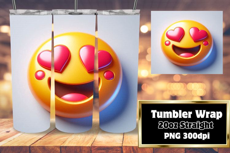 Custom 20oz Tumbler Graphics , 3D Emoji