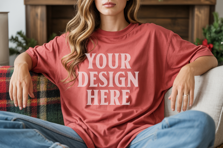 Chili Christmas Comfort Colors 1717 T-shirt Mockup