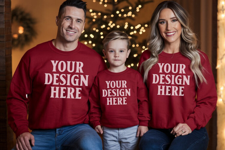 Christmas Family Group Tshirt Mockups example image 1