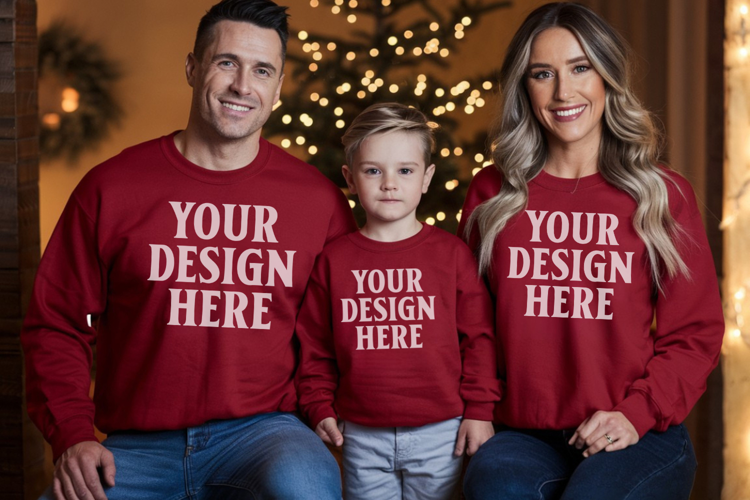 Christmas Family Group Tshirt Mockups