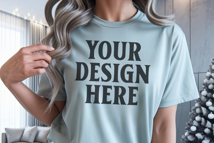 Grey Christmas Comfort Colors 1717 Mockups, CC 1717 m