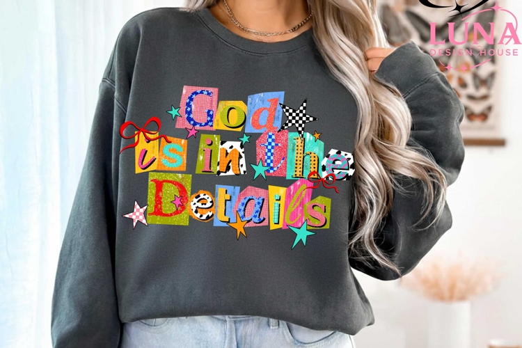 God Is In The Details PNG, Doodle Religious Shirt Design