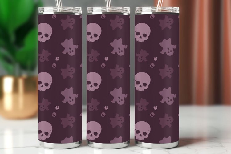 Halloween Tumbler Wrap Seamless Pattern example image 1