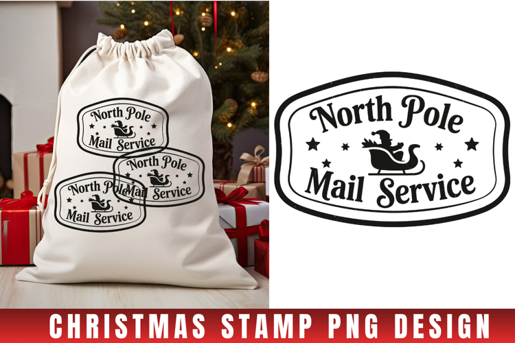 Christmas Stamp Clipart, Christmas Retro sublimation PNG