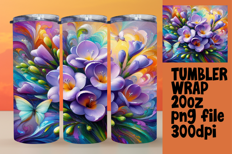 BOLD 20oz Sublimation Design , Flowers