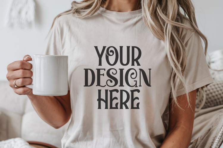 Grey Comfort Colors 1717 Christmas Mockup, CC 1717