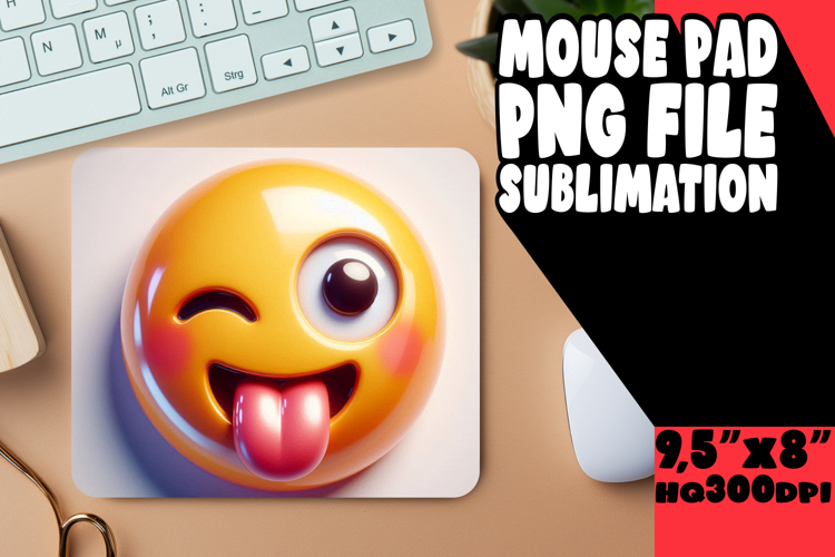 Whimsical Desk Pad Sublimation Ideas, 3D Emoji