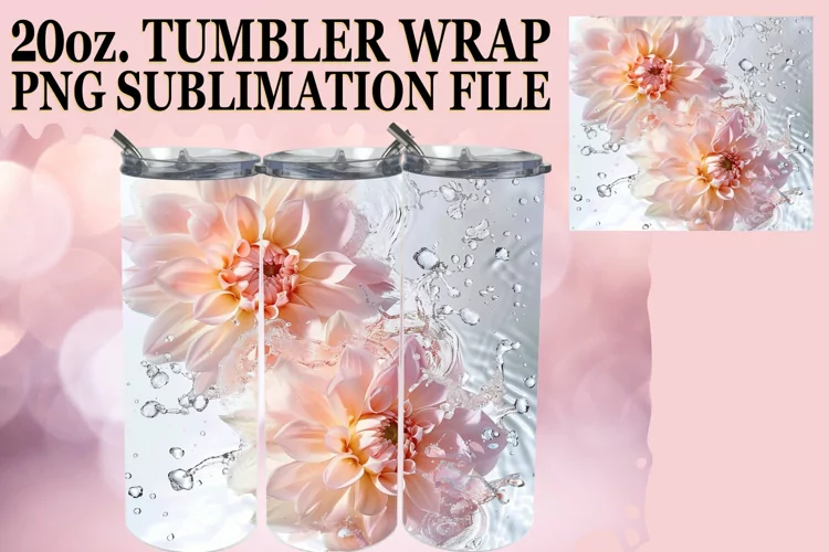 Petal Wave: Sublimation Tumbler Wrap - 20oz