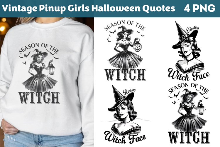 Vintage Pin-up Girls Halloween, Halloween Sublimation