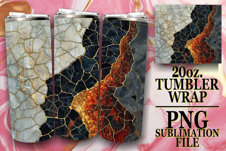 Golden Dream: 3D Mosaic Tumbler Wrap 20oz