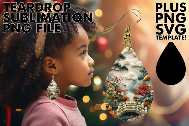 Nature's Harmony: Sublimation Teardrop Designs