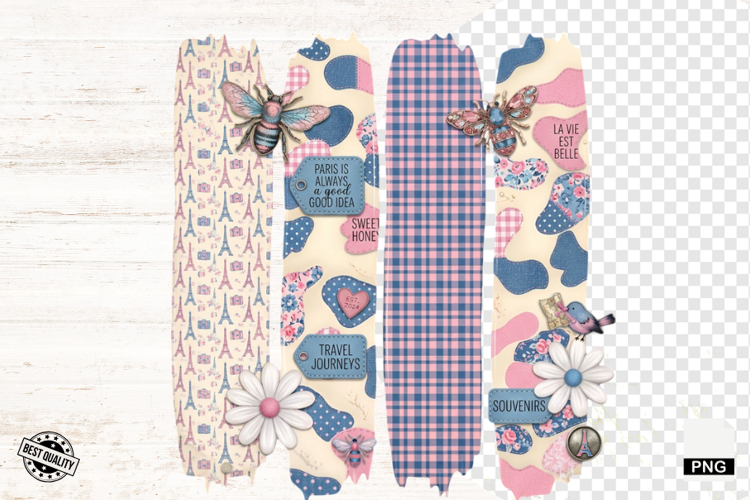 Paris Summer Travel Brushstrokes Clipart