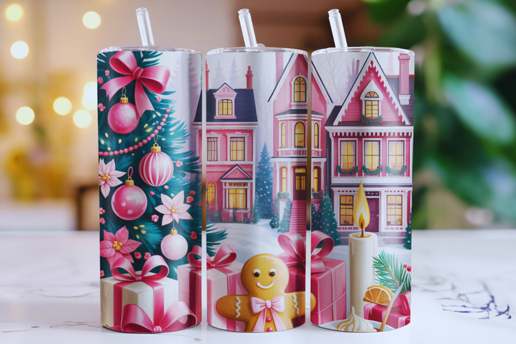 Merry Christmas Santa House Tumbler Wrap | Christmas Wrap