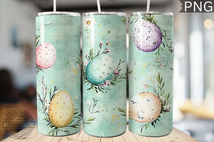 Spring Easter Tumbler Wrap - High Quality 300 Dpi