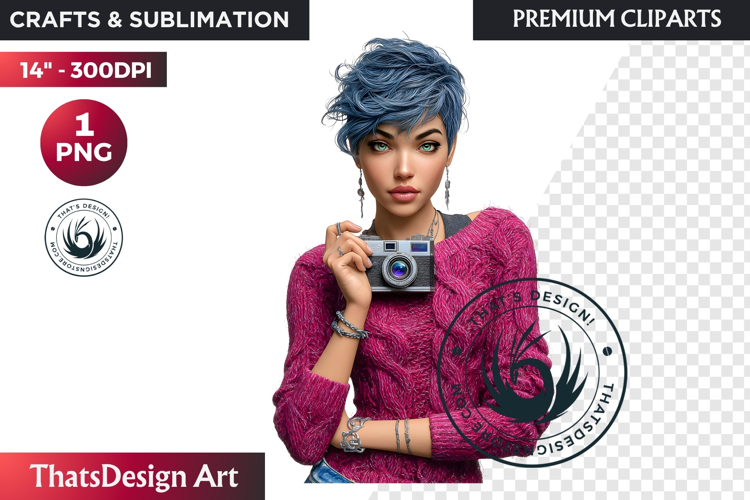 Cosy Winter Girl Clipart, Fashion Girl PNG, christmas