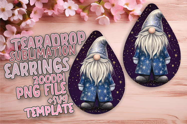 Elegant Teardrop Earrings Artwork PNG , Gnome