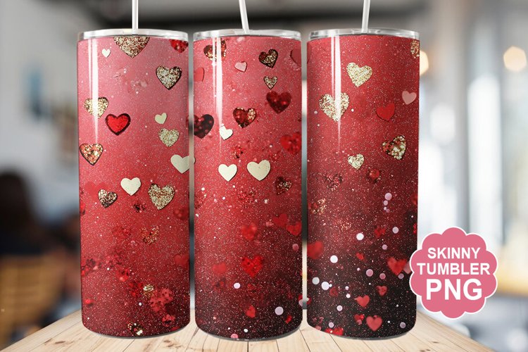 Valentine Glitter Tumbler | Valentine Tumbler Wrap