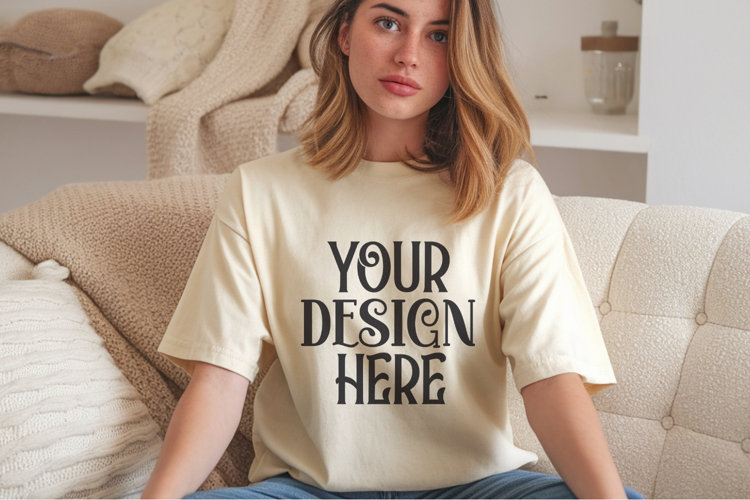 Butter Comfort Colors 1717 T-shirt Mockups,1717 Mockups