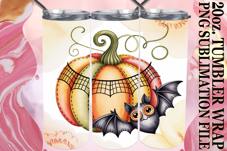 Sweet Joy 20oz tumbler wrap, Pumpkin Watercolor