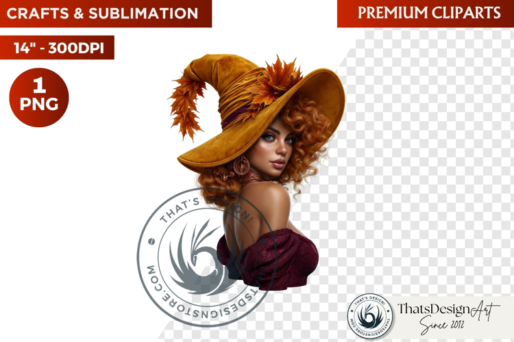 Autumn Witchcraft Clipart - Amber Spells witch PNG