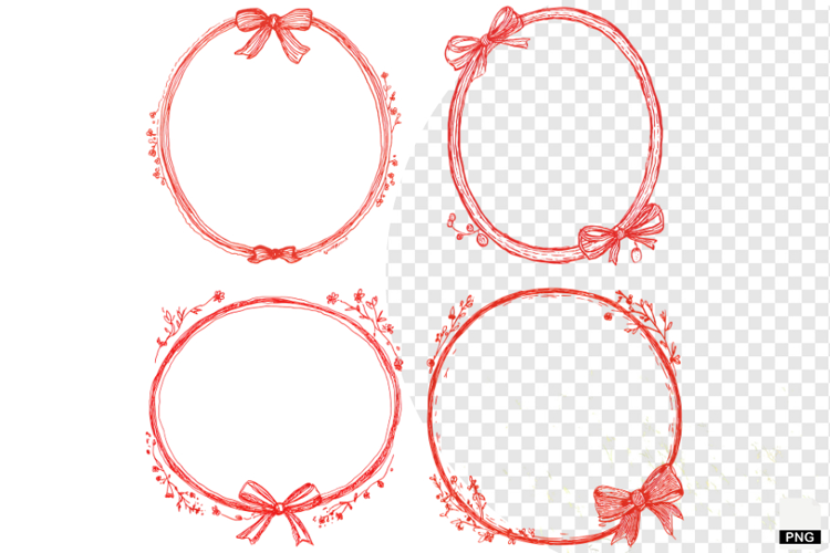 Coquette Christmas Frames Clipart