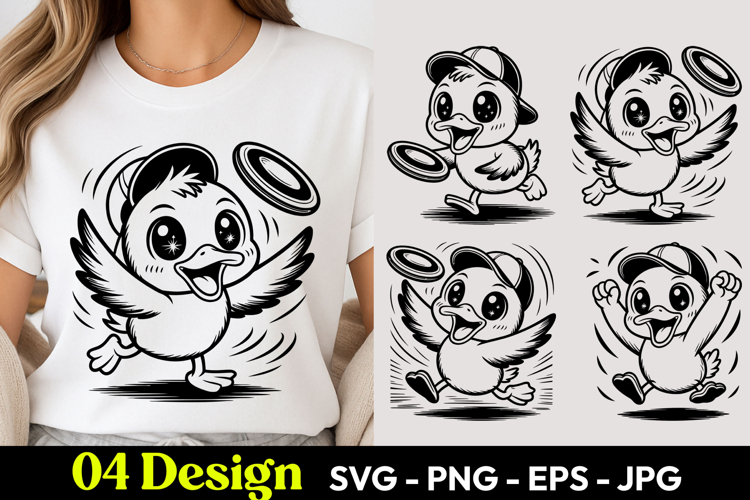 Angel Chick Cartoon SVG PNG