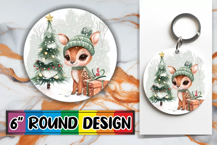 Holiday Animals Sublimation for Keychain