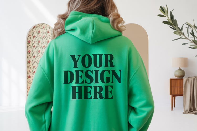 Irish Green Gildan 18500 Hoodie Mockup ,Cozy Unisex Sweatshi