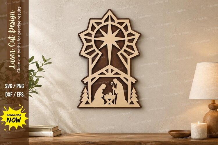 Nativity Arch Laser Cut SVG File, nativity arch svg, arched example image 1