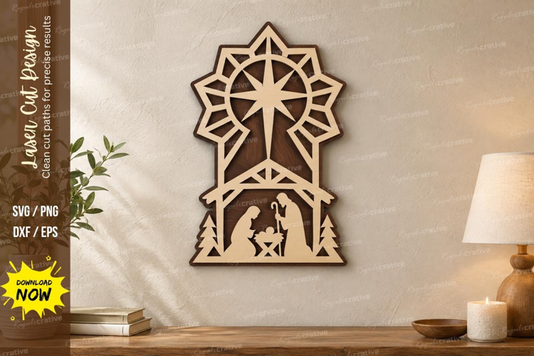 Nativity Arch Laser Cut SVG File, nativity arch svg, arched