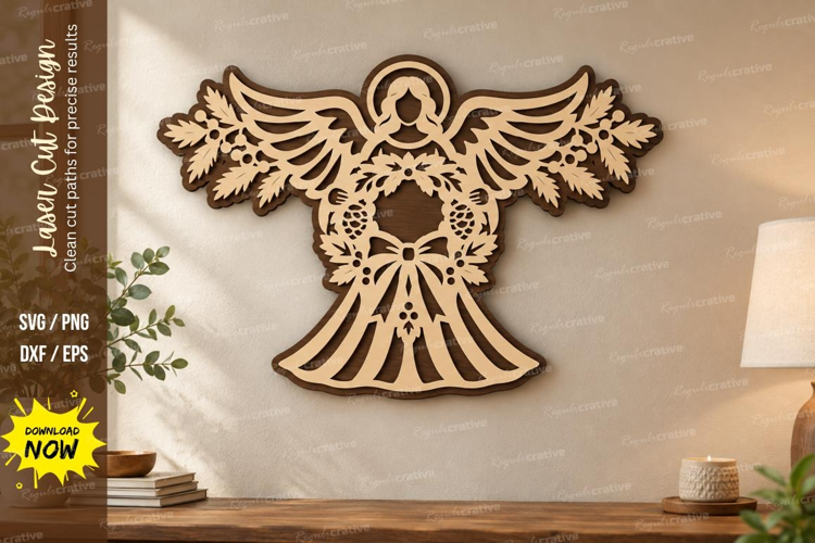 Angel Wings Laser Cut SVG File, angel wings svg, angel wall